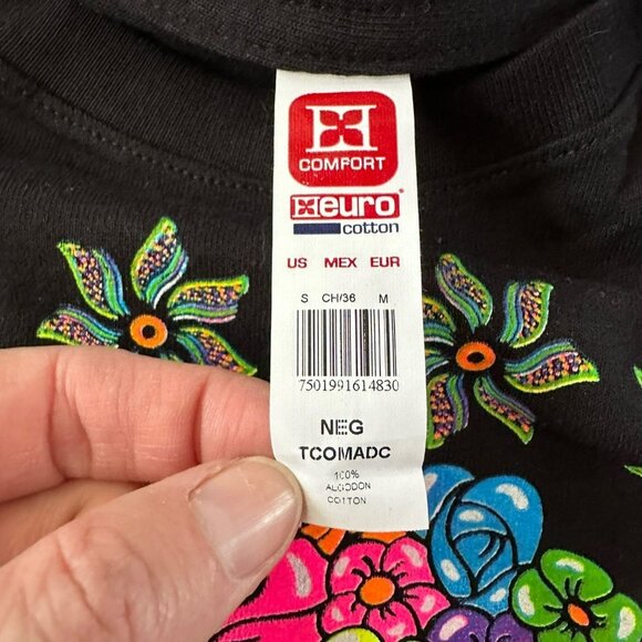 Frida Kahlo Skull Front Back Double Sided Print Short Sleeve Graphic Tee T-shirt - Picture 4 of 5